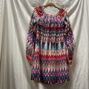 Truth sz lg dress scarf type multicolor red lavender teal blue white pink orange